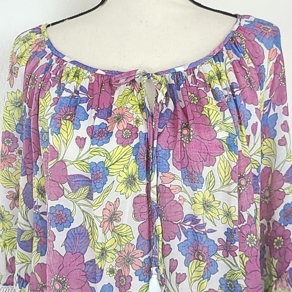 *NWT* AGB Floral Lightweight Top w/Lace Detailing, size 3X - Picture 2 of 8